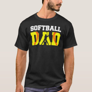 Camiseta Papá Noel de Softball Amarillo Papá Padre D