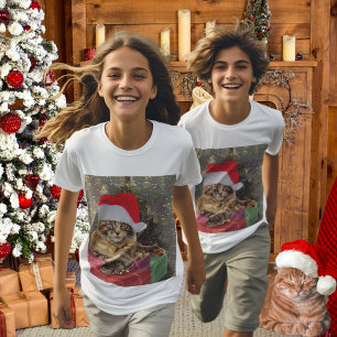Camiseta Papá Noel del gato del Maine y regalos Árbol de Na