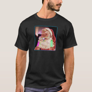 Camiseta Papá Noel delira al raver divertido de Santa