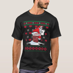 Camiseta Papá Noel derribando la chimenea El sudadero navid