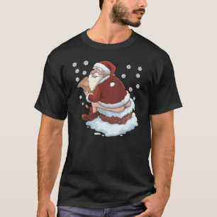Camiseta Papá Noel derribando la chimenea Un regalo curioso