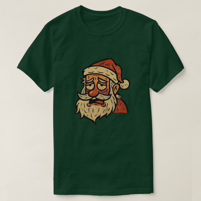 Camiseta Papá Noel Desgastado Navidad (Diseño del anverso)