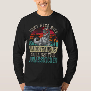 Camiseta Papá Noel Dinosaurios retro ropa del día del padre