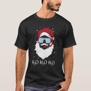 Camiseta Papá Noel divertido buceando H2O H2O H2O Chiste Ho
