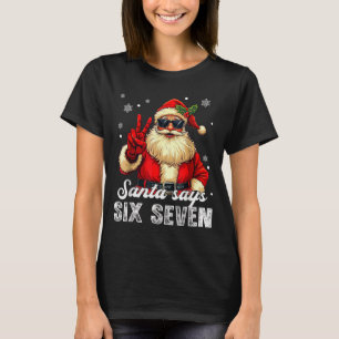 Camiseta Papá Noel Divertido Dice Seis Siete Navidad 67 Mem