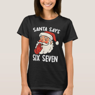Camiseta Papá Noel Divertido Dice Seis Siete Navidad 67 Mem
