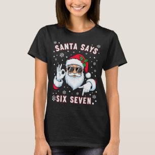 Camiseta Papá Noel Divertido Dice Seis Siete Navidad 67 Mem
