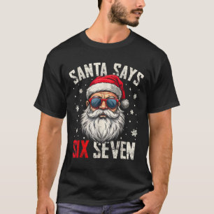 Camiseta Papá Noel Divertido Dice Seis Siete Navidad 67 Mem