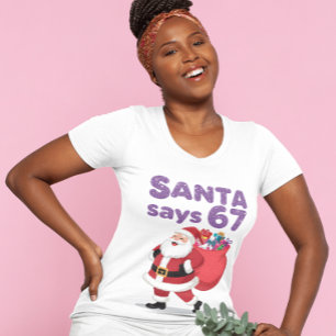 Camiseta Papá Noel Divertido Dice Seis Siete Vacaciones De 