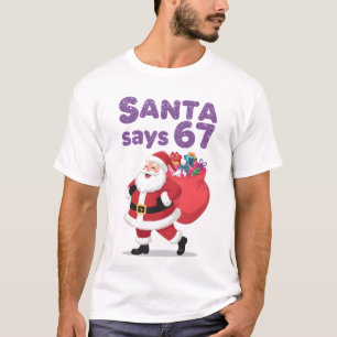 Camiseta Papá Noel Divertido Dice Seis Siete Vacaciones De