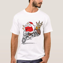 Camiseta Papá Noel en la motocicleta Rudolph los renos
