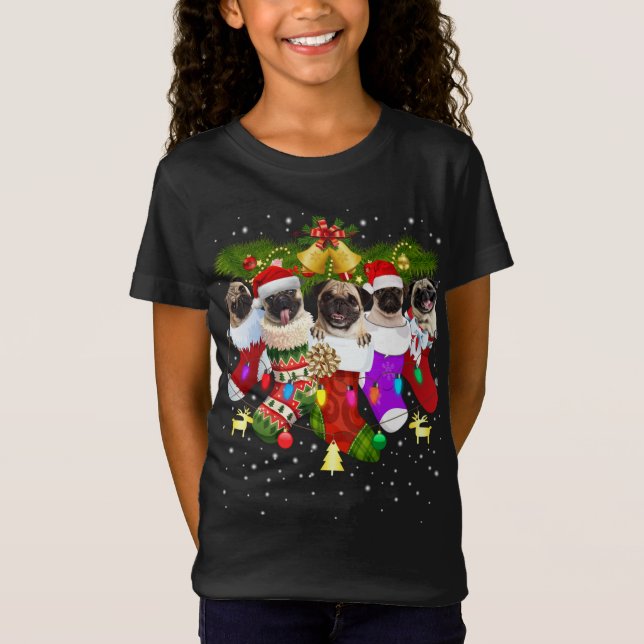 Camiseta Papá Noel en los Navidades agarra graciosa amante  (Anverso)