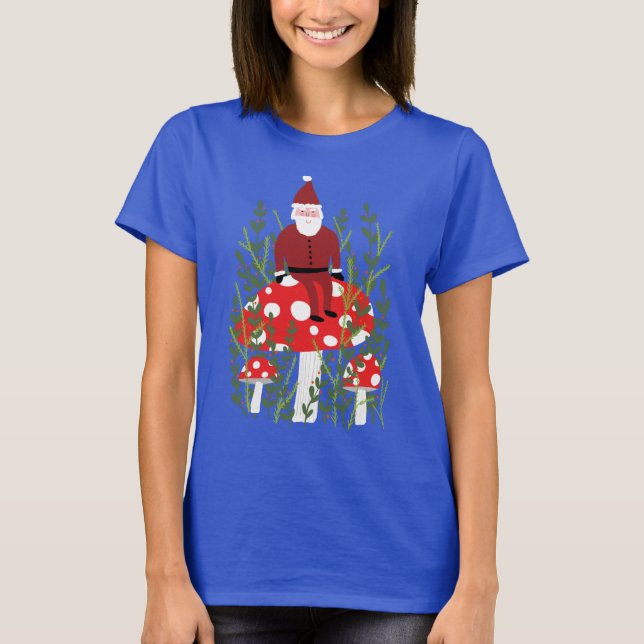 Camiseta Papá Noel en mágicas navidades de hongos (Anverso)
