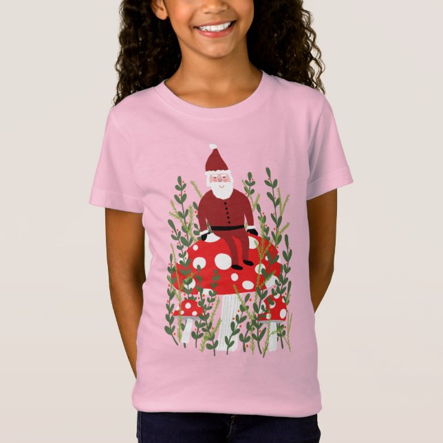 Camiseta Papá Noel en mágicas navidades de hongos (Anverso)