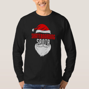Camiseta Papá Noel en monopatín Navidad Fiesta Skateb