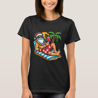 Camiseta Papá Noel en traje de baño Fiesta de Navidad de ve