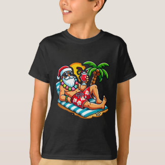 Camiseta Papá Noel en traje de baño Fiesta de Navidad de ve