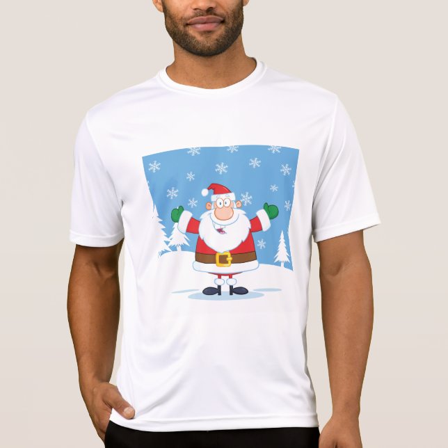 Camiseta Papá Noel en una escena invernal nevada (Anverso)