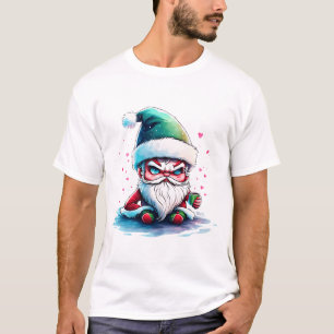 Camiseta Papá Noel enojado con una copa de café