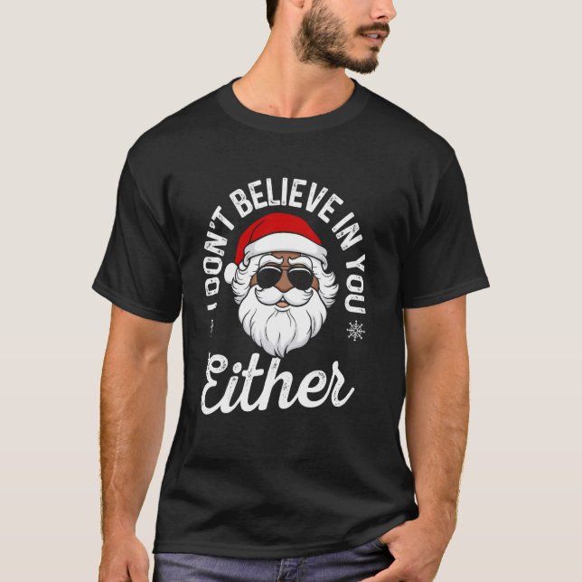 Camiseta Papá Noel enojado no te creo ni Navidades (Anverso)