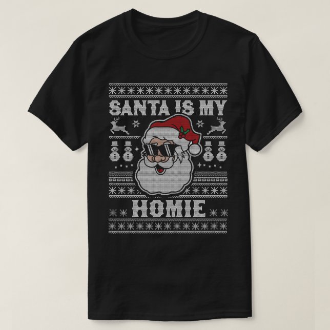 Camiseta Papá Noel es mi homie Navidad Navidades feos de Sa (Diseño del anverso)