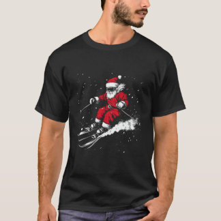 Camiseta Papá Noel Esquí Divertido Esquí Navidad Navidad