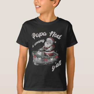 Camiseta Papá Noel está llegando Cajun Navidad Luisiana
