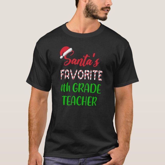 Camiseta Papá Noel favorita 4º grado Profesora Navidad (Anverso)
