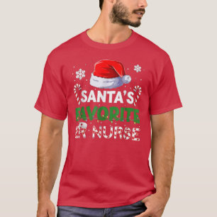 Camiseta Papá Noel favorito de la enfermera Lover Santa Hat