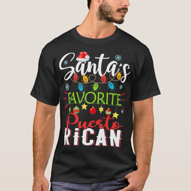 Camiseta Papá Noel favorito de Puerto Rico enciende Santa H (Anverso)