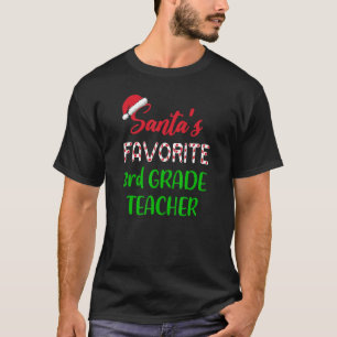 Camiseta Papá Noel favorito, profesor de tercer grado Navid