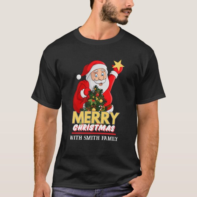 Camiseta Papá Noel Feliz Navidad Personalizado (Anverso)