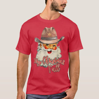 Camiseta Papá Noel Feliz Navidad Yall País Occidental C