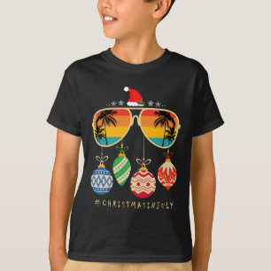 Camiseta Papá Noel Gafas De Sol Playa Navidad En Julio Homb