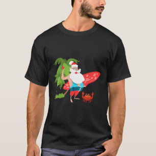 Camiseta Papá Noel Hawaii Playa Divertida Navidad En Julio