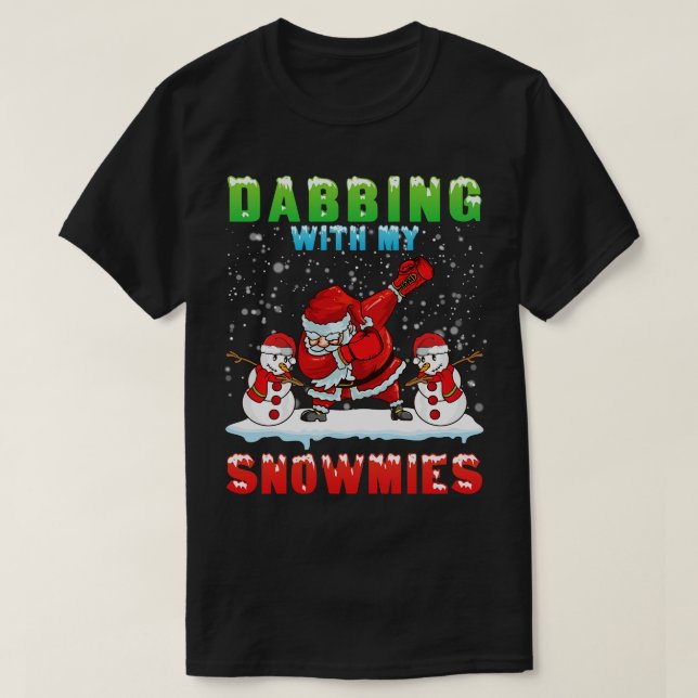 Camiseta Papá Noel Jugando Boxeo Con Nieves M (Diseño del anverso)