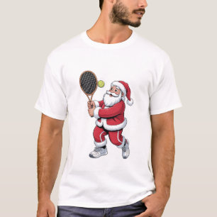 Camiseta Papá Noel jugando tenis Navidad Tenis Deporte Navi