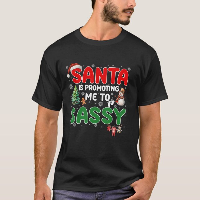 Camiseta Papá Noel me está ascendiendo a un embarazo suave (Anverso)