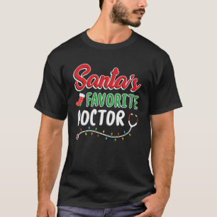 Camiseta Papá Noel Médica favorito T Shirt Feliz Navidad Cl