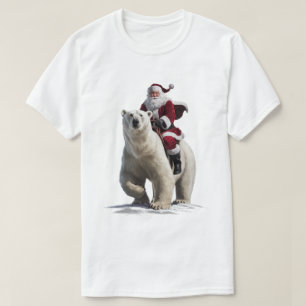 Camiseta Papá Noel montado en un oso polar