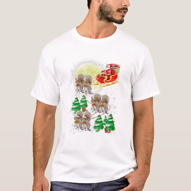 Camiseta Papá Noel montando una ardilla (Anverso)
