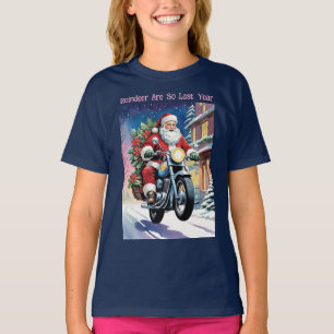 Camiseta Papá Noel Motero Divertido De Navidad Haciendo Un