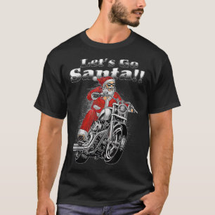 Camiseta Papá Noel Motero Fanático de Motocicletas Vamos Br