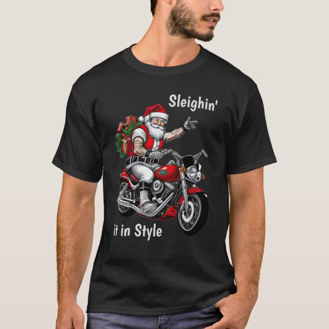 Camiseta Papá Noel motociclista (Anverso)