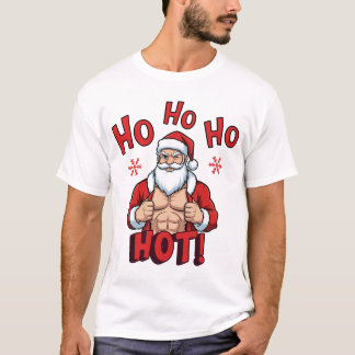 Camiseta Papá Noel Musculoso Divertido de Navidad