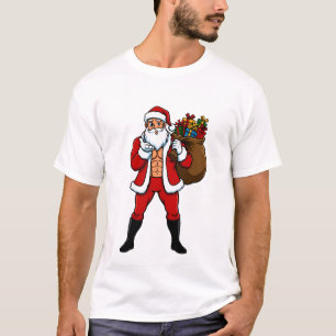 Camiseta Papá Noel musculoso enviando un beso: ¡Abdominales