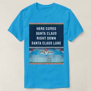 Camiseta Papá Noel nadador divertido