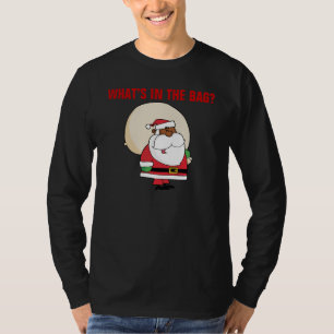 Camiseta Papá Noel negro con el saco del juguete