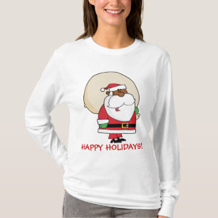 Camiseta Papá Noel negro con saco de juguetes