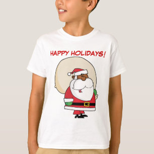 Camiseta Papá Noel negro con saco de juguetes